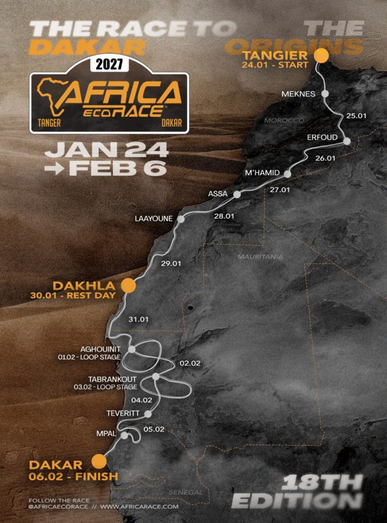 Official map · Africa Eco Race 2027
